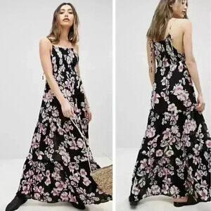 Free People Garden Party Maxi Dress Boho Floral Lightweight Summer Y2K Retro